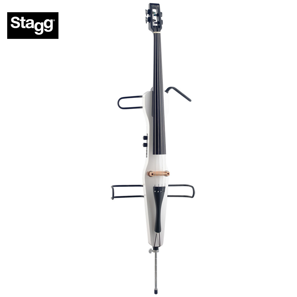 Stagg ECL 4/4 WH Full Size Solid Maple Electric Cello WHITE with Bag and Bow