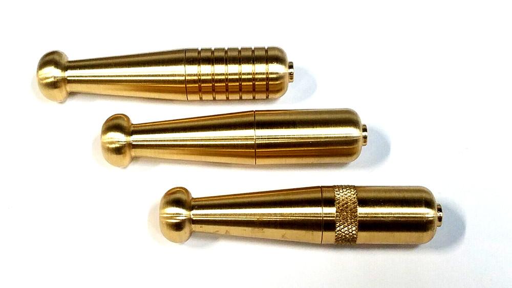 THREE SOLID BRASS ZEPPELIN PIPES* MADE IN USA*HIGH QUALITY*ASSORTED DESIGN!!!!