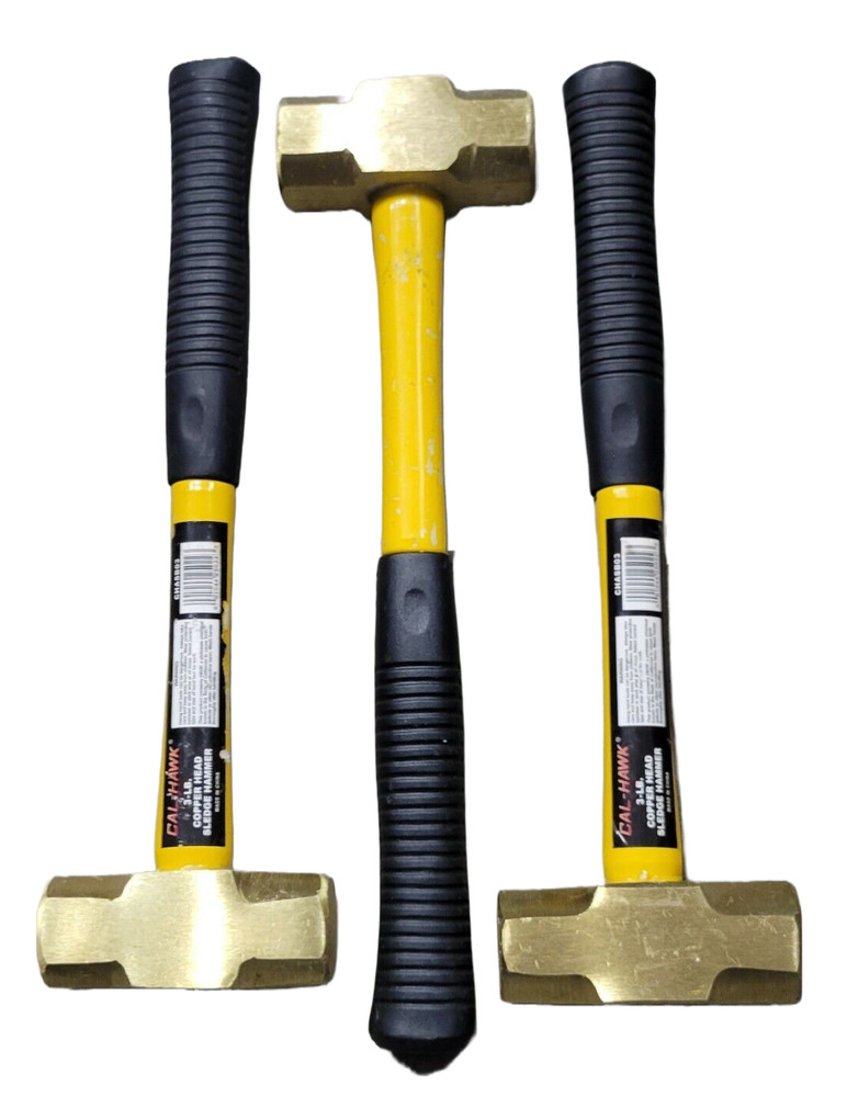 3lb Copper Head Sledge Hammers 3pk