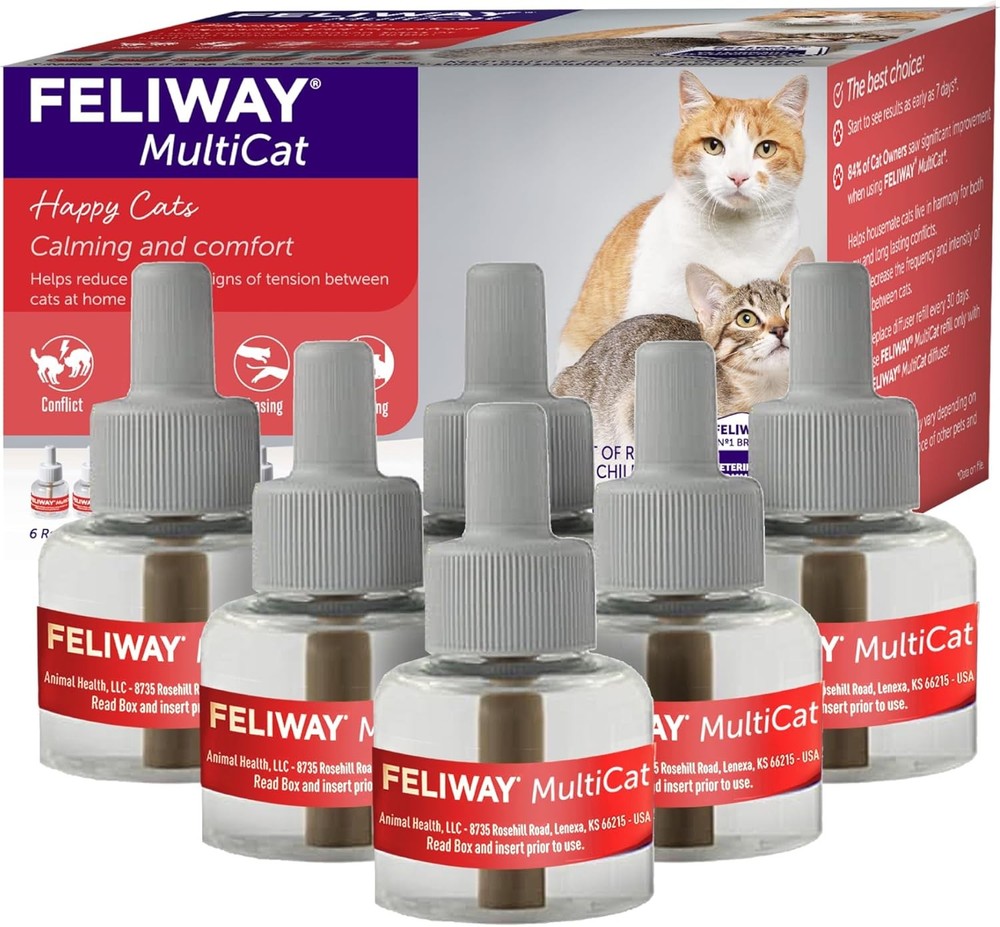 ® MultiCat 3 x 30 Day Cat Calming Refills Pheromone Diffuser 3 x 48ml Value