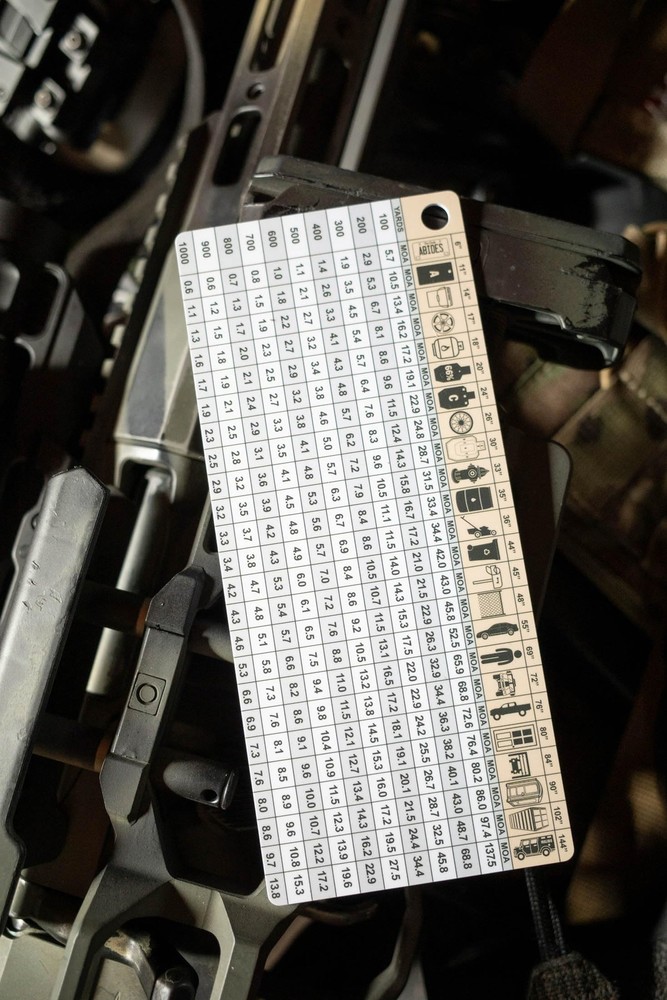 North American Ranging Card MOA Tan Shooting Accuracy Guide Tool Accessory