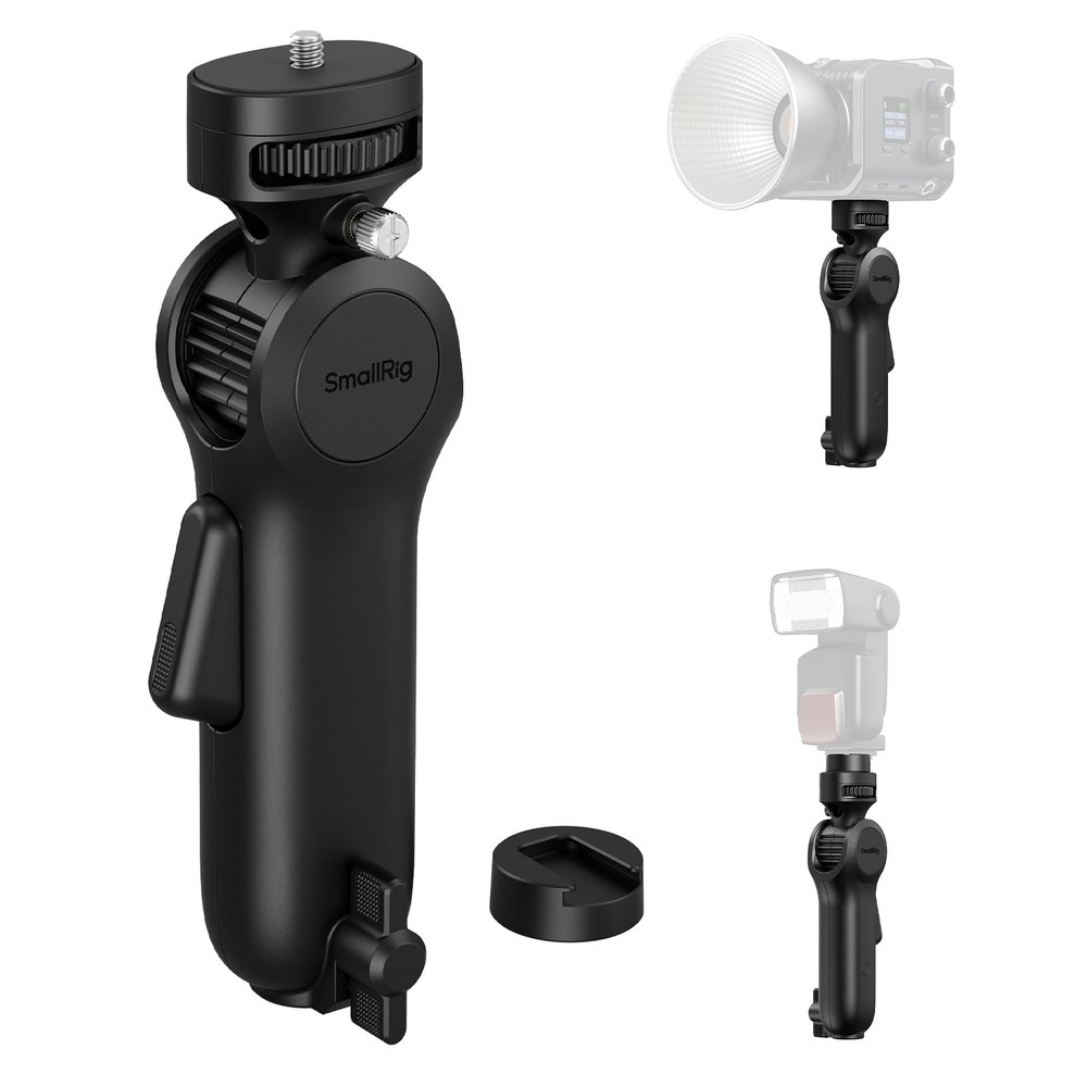 SmallRig Quick Adjustment Light Stand Adapter, One-Button 180° Pitch Black