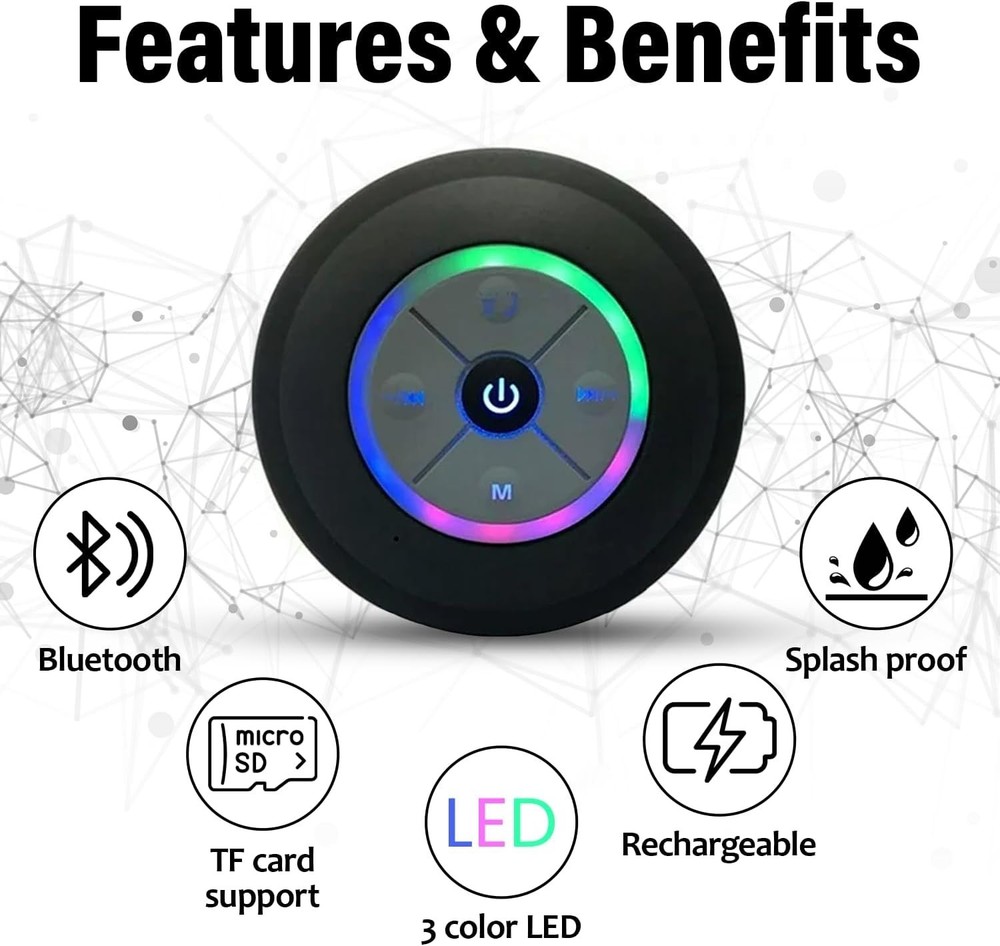 Mini Waterproof Bluetooth 5.0 Speaker Wireless Shower Speaker