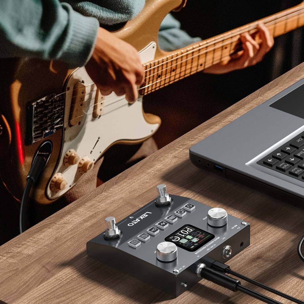 Rechargeable Multi Effects Guitar Pedal BT Audio Processor 80 Presets 20 IRs