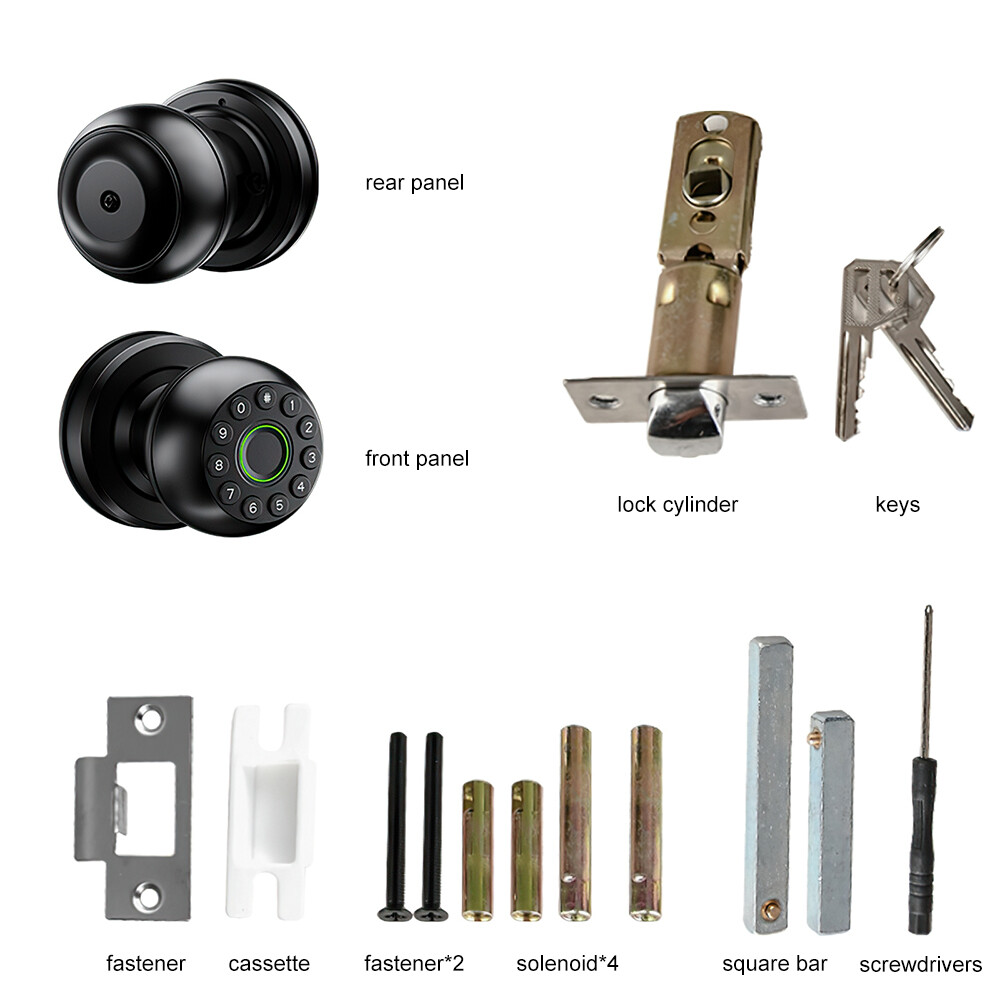 Smart Door Knob Fingerprint Door Lock APP Control Biometric Key Keyless Entry US