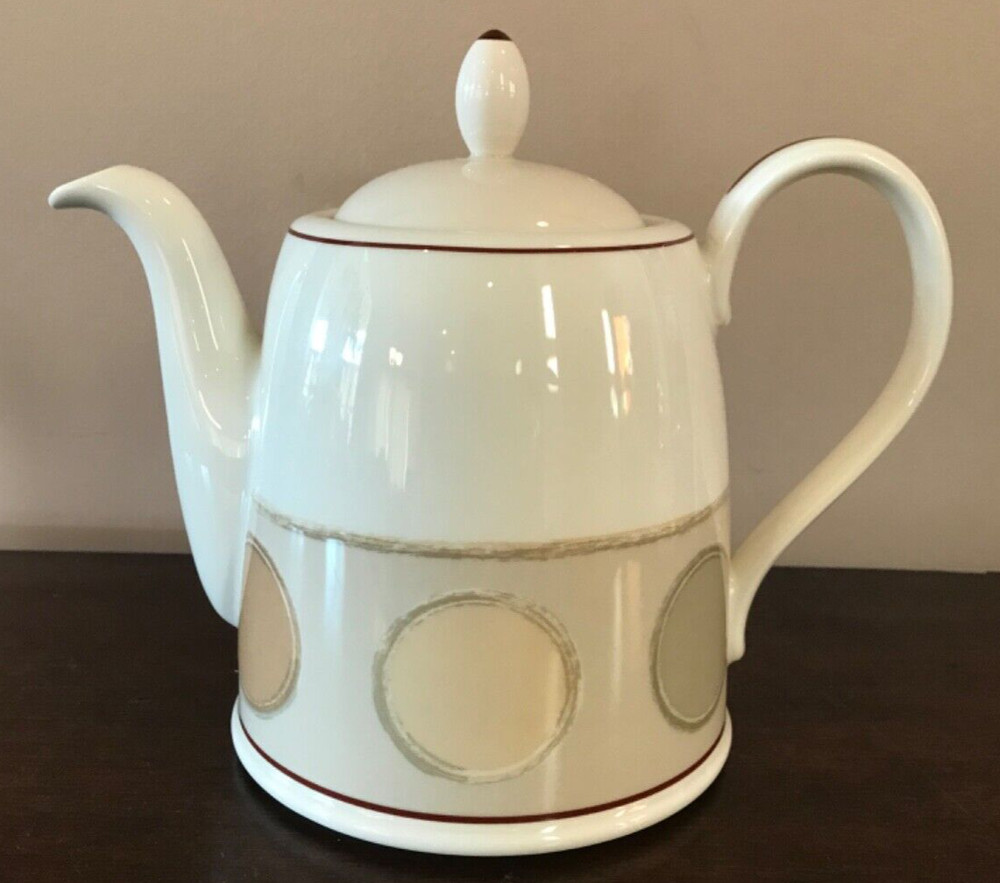 Noritake Ambience Teapot Mocha Java Green Brown Tan
