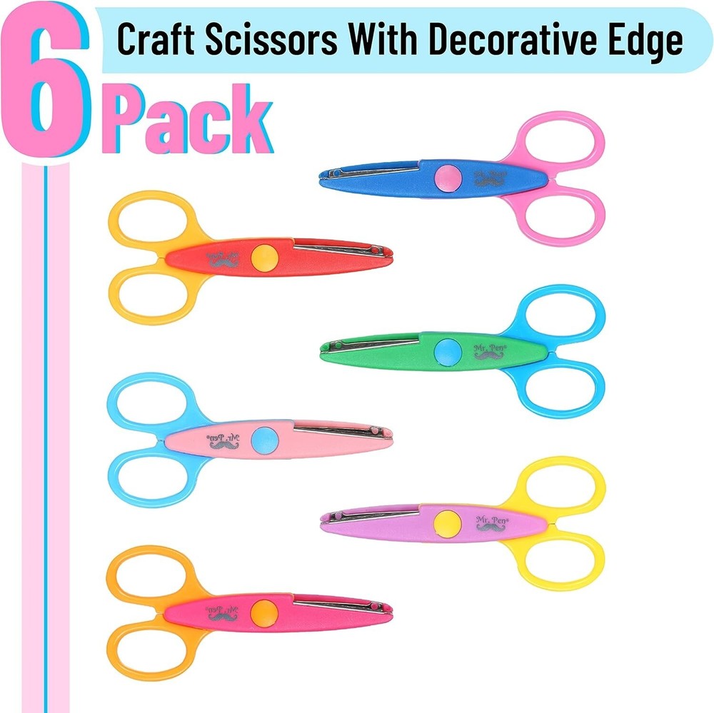 - Craft Scissors Decorative Edge, 6 Pack, Craft Scissors, Zig Zag Scissors, Deco