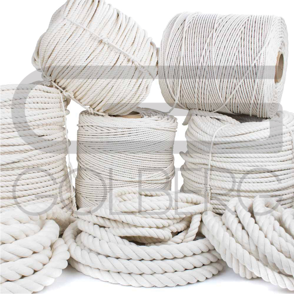 GOLBERG Twisted 100% Natural White Cotton Rope - Several Lengths to Choose From