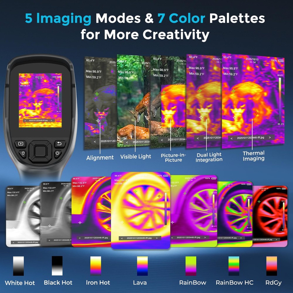 Handheld Thermal Imaging Camera with 2MP Visual Camera, 512x384 Super Resolut...