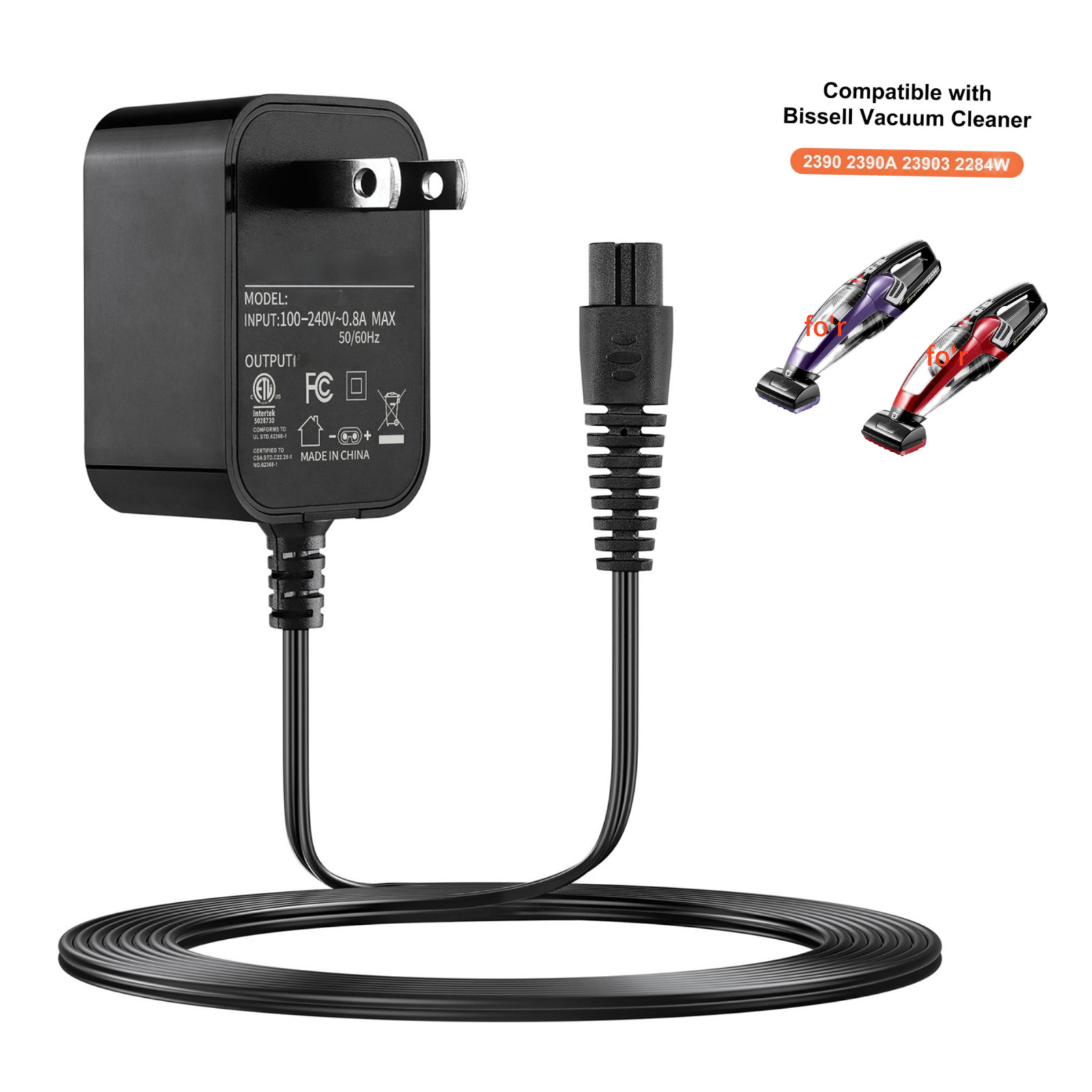 UL Charger for Bissell Pet Hair Eraser 2390 2390A 23903 2284W 14.4V Hand Vacuum