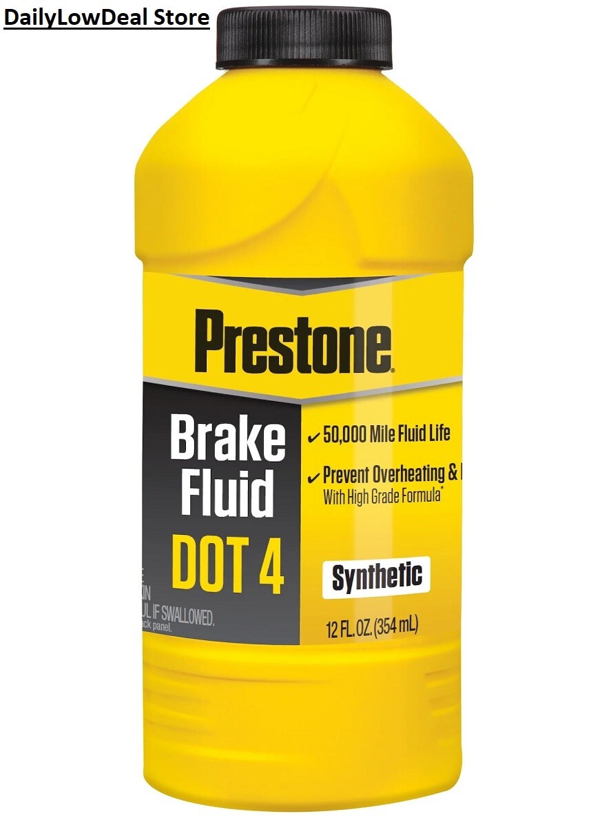 Prestone Dot 4 Brake Fluid - 12 Fl Oz- Synthetic, High Grade, 50,000 Mile