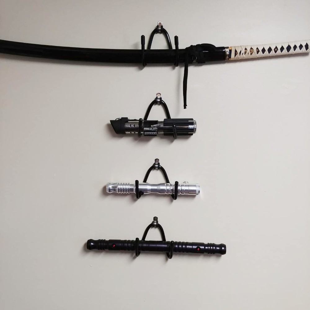 Pmsanzay Horizontal Light saber Wall Mount Rack Holder Black