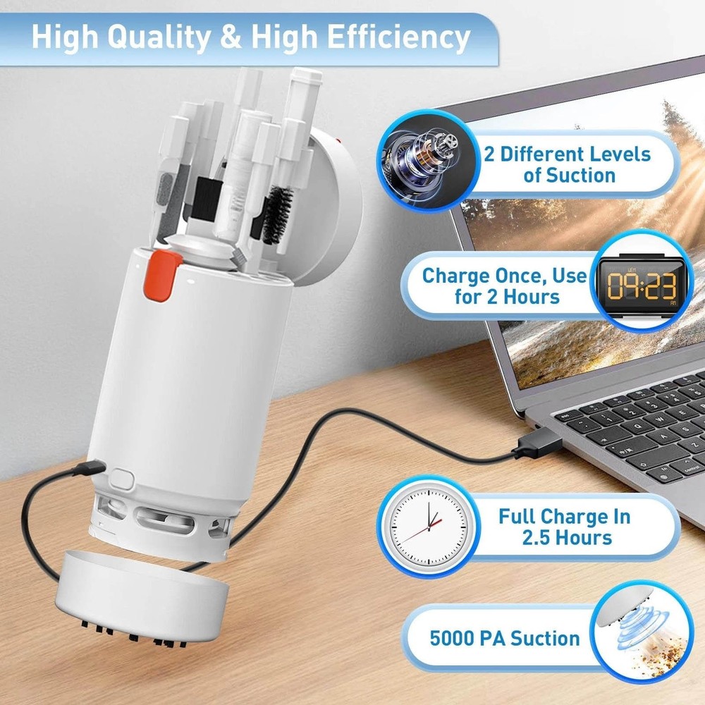 Computer Cleaning Tool Set 21-in-1 with Vacuum for Keyboard Laptop Screen Device