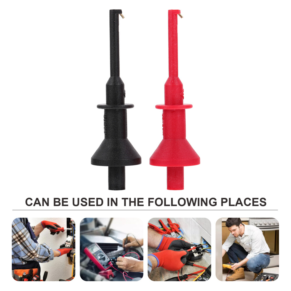 2Pcs Testing Probe Clip Mini Grabber Clips Multimeter Hook