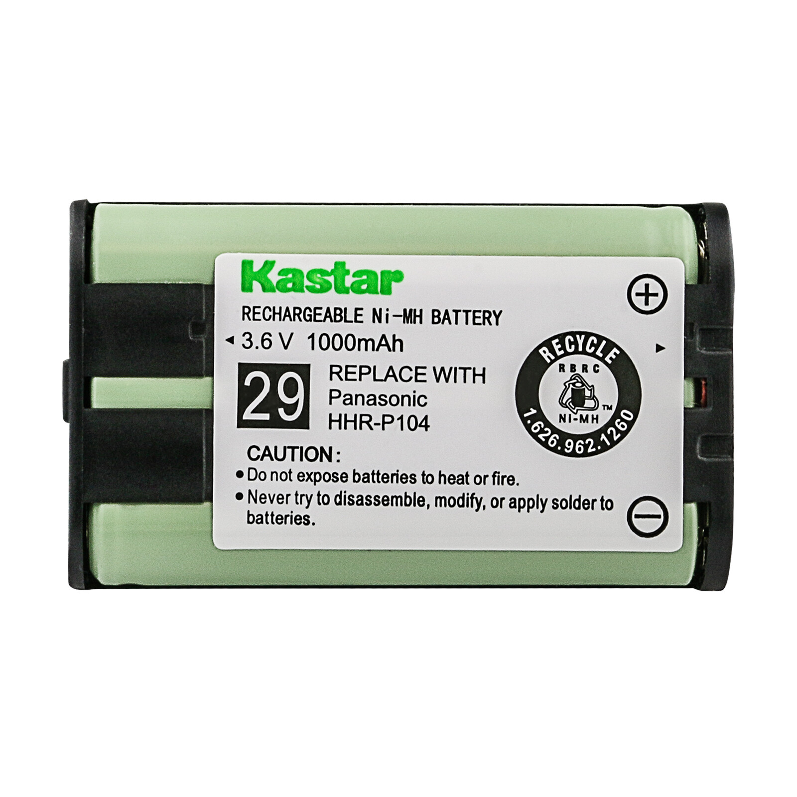 Kastar 3 Pcs 1000mAh Cordless Phone Battery For Panasonic HHR-P104 Type 29 23968