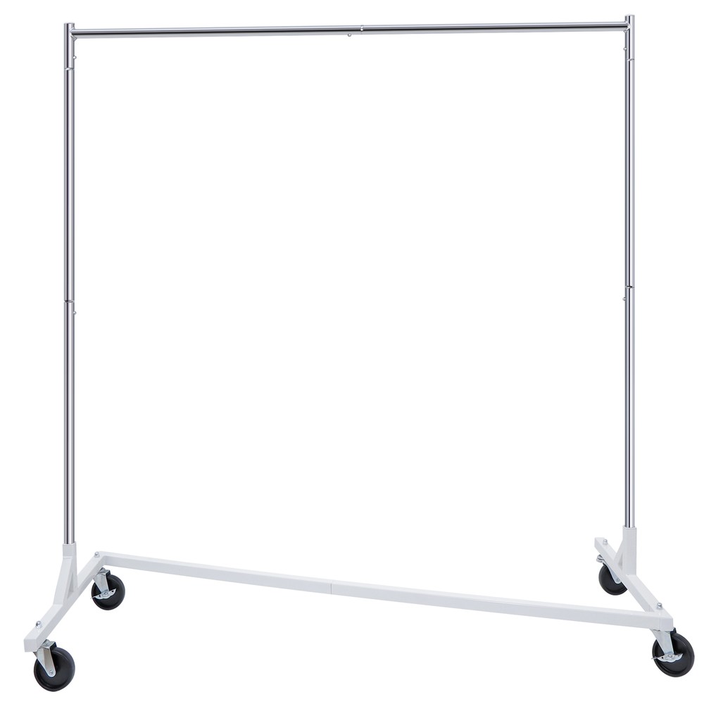 2PCS Compact Garment Rack Rolling Z-Base Storage Garment Hanging Clothes Shelf
