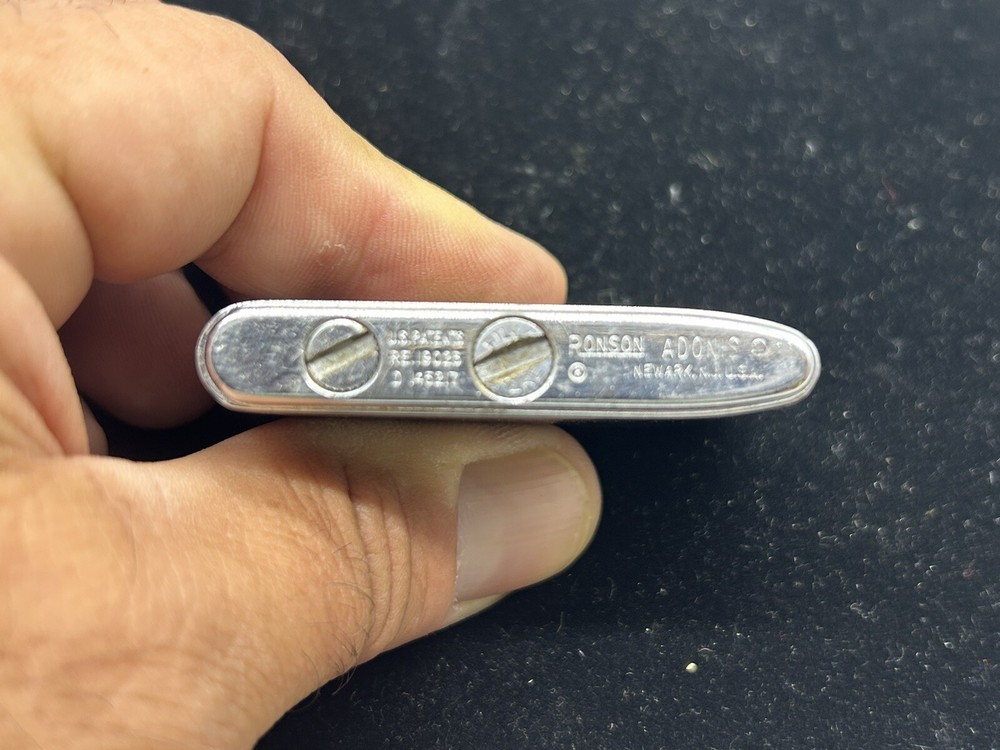 Vintage Ronson Adonis Lighter Brown Wood Shell