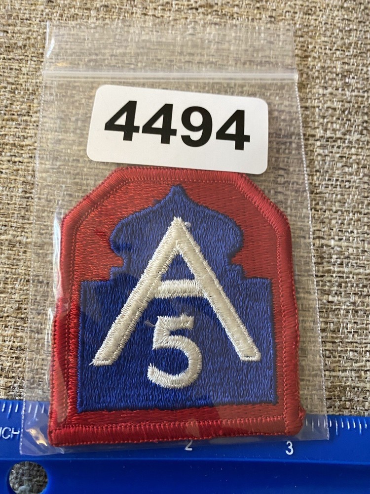 US Army 5th Army Patch Red White Blue A INV4494