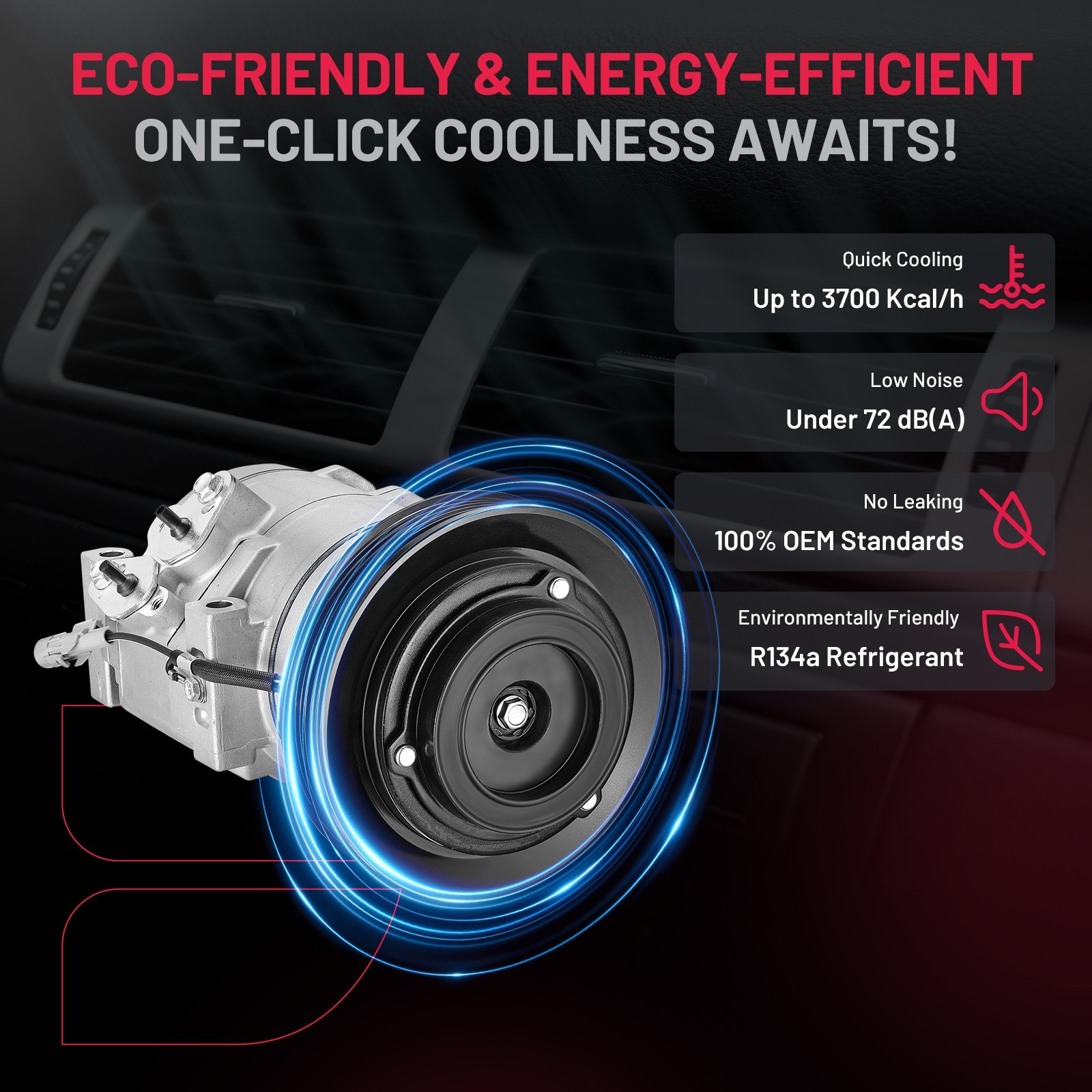 AC Compressor W/Clutch Fits 2003-2008 Toyota Corolla / Matrix 1.8L CO 27000C