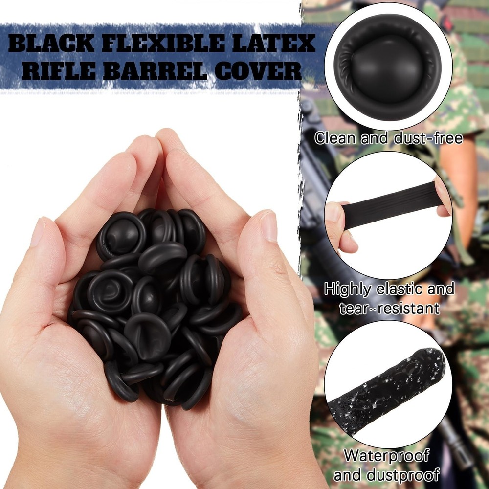 200 Pack Muzzleloader Rifle Accessories Muzzle Cover Black Dust Protector NEW