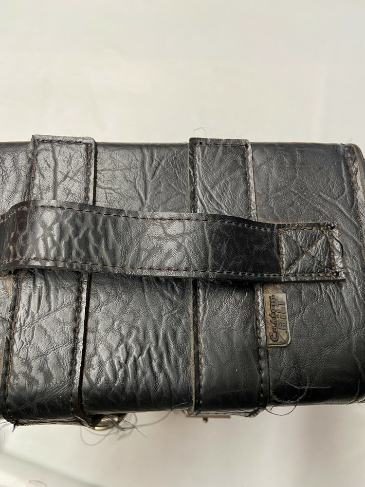 BILT Black Custom Motorcycle Leather Saddle Bag