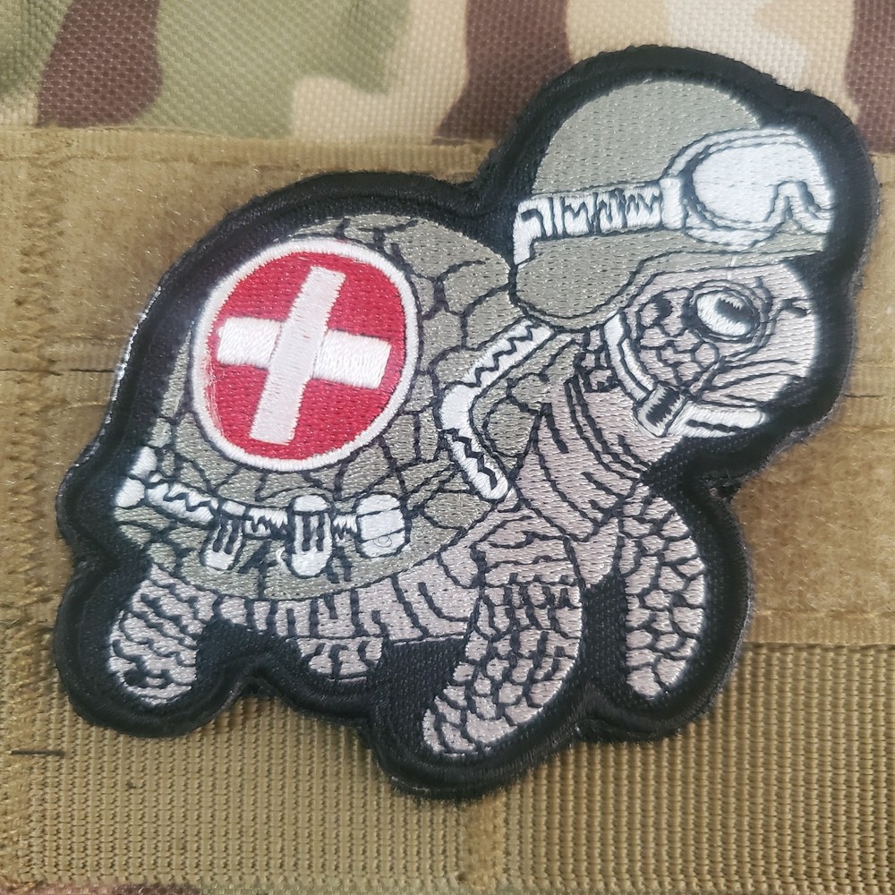 FIRST AID TURTLE Fun Tactical Morale Patch Hook and Loop