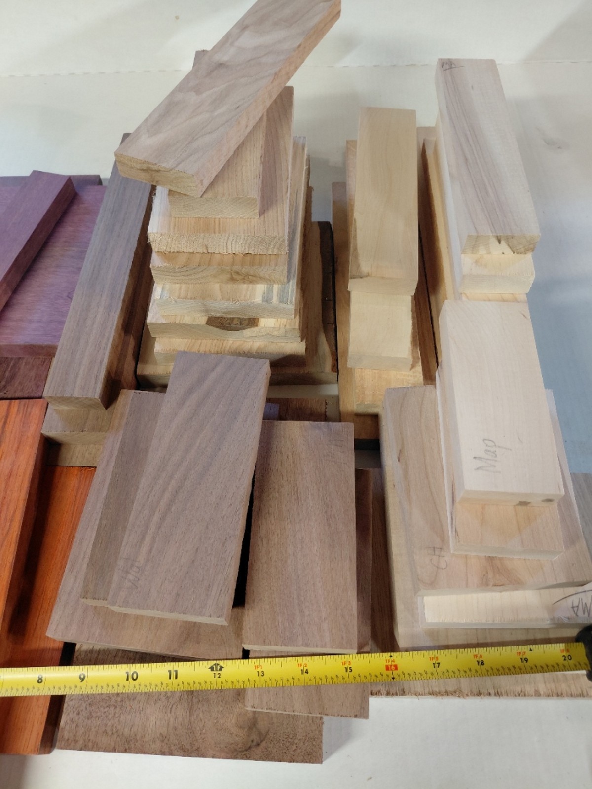 Purpleheart Padauk Walnut Maple Hardwood Short Boards Wood Cutoffs NO KNOTS