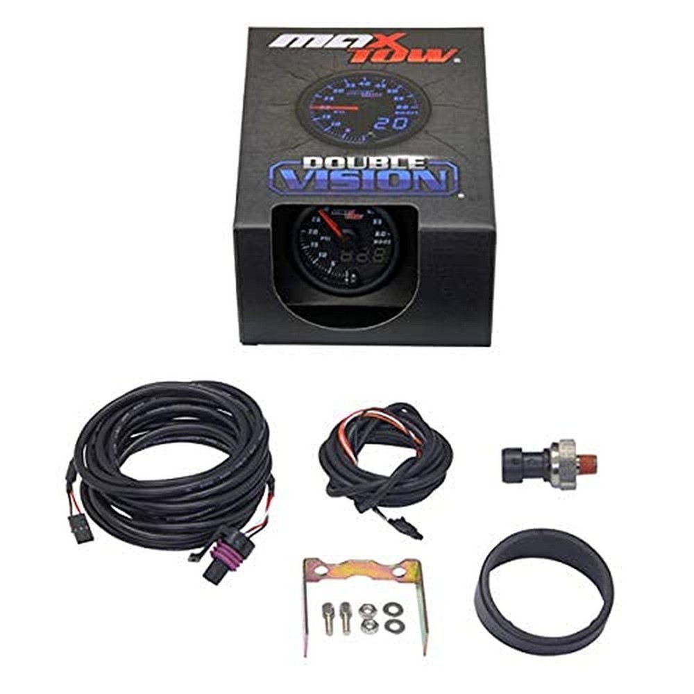MaxTow Double Vision 60 PSI Turbo Boost Gauge Kit - Includes Electronic Press...