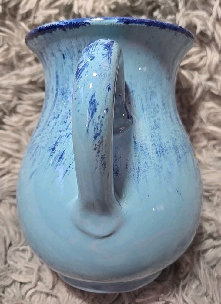 Rustic Ceramic Pitcher Jug Made In Italy Turquoise EUC