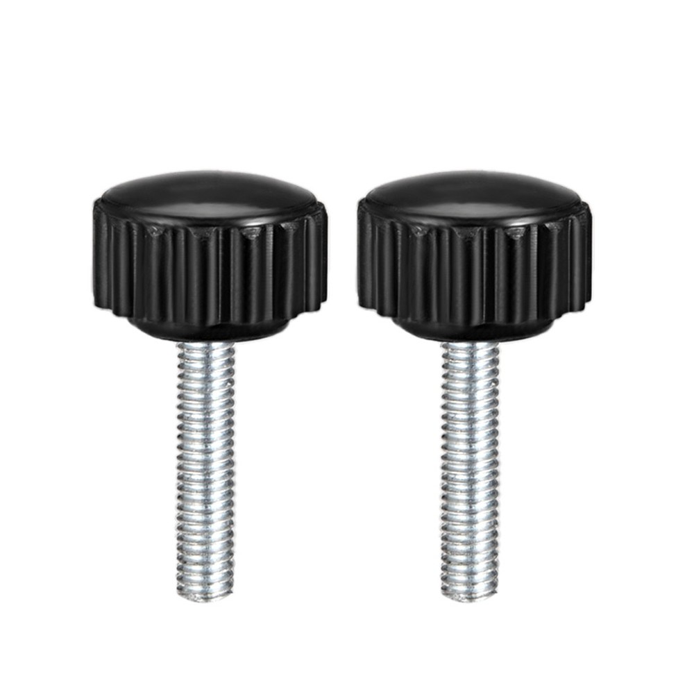 M4 x 20mm Male Thread Knurled Clamping Knobs Grip Thumb Screw on Type  2 Pcs