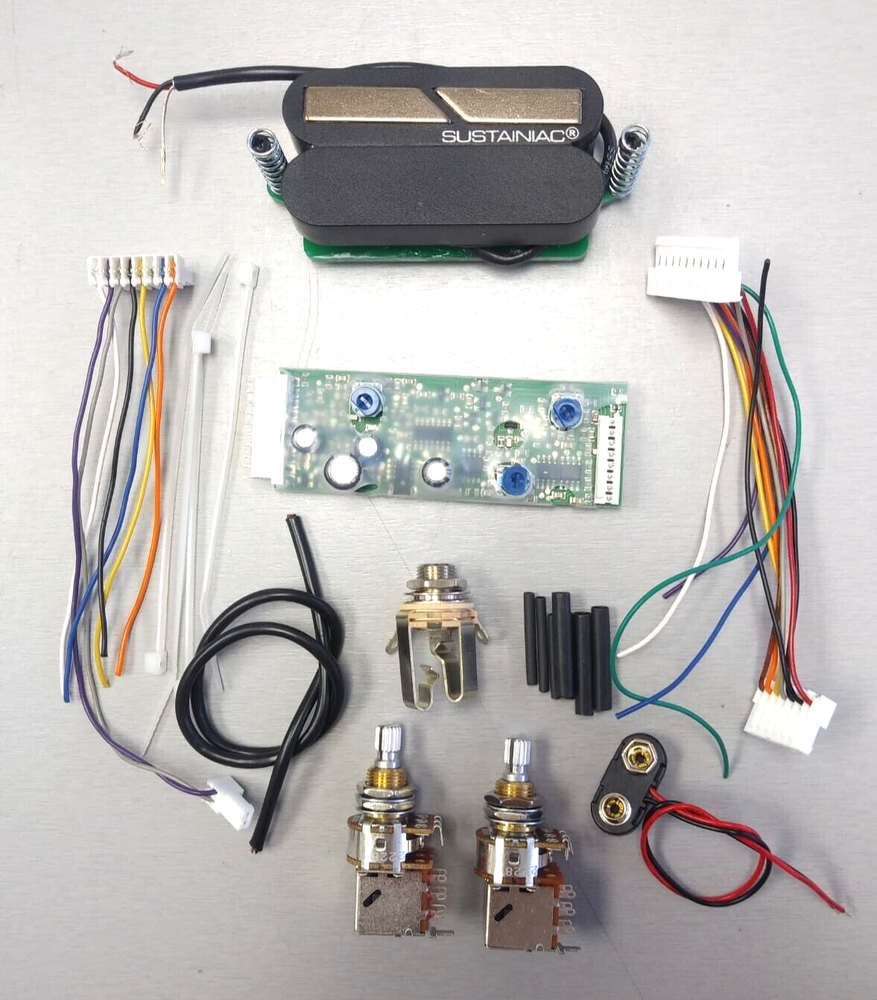 SUSTAINIAC Stealth Pro Kit for Active EMG, Black Humbucker Driver Push/Pull Pots