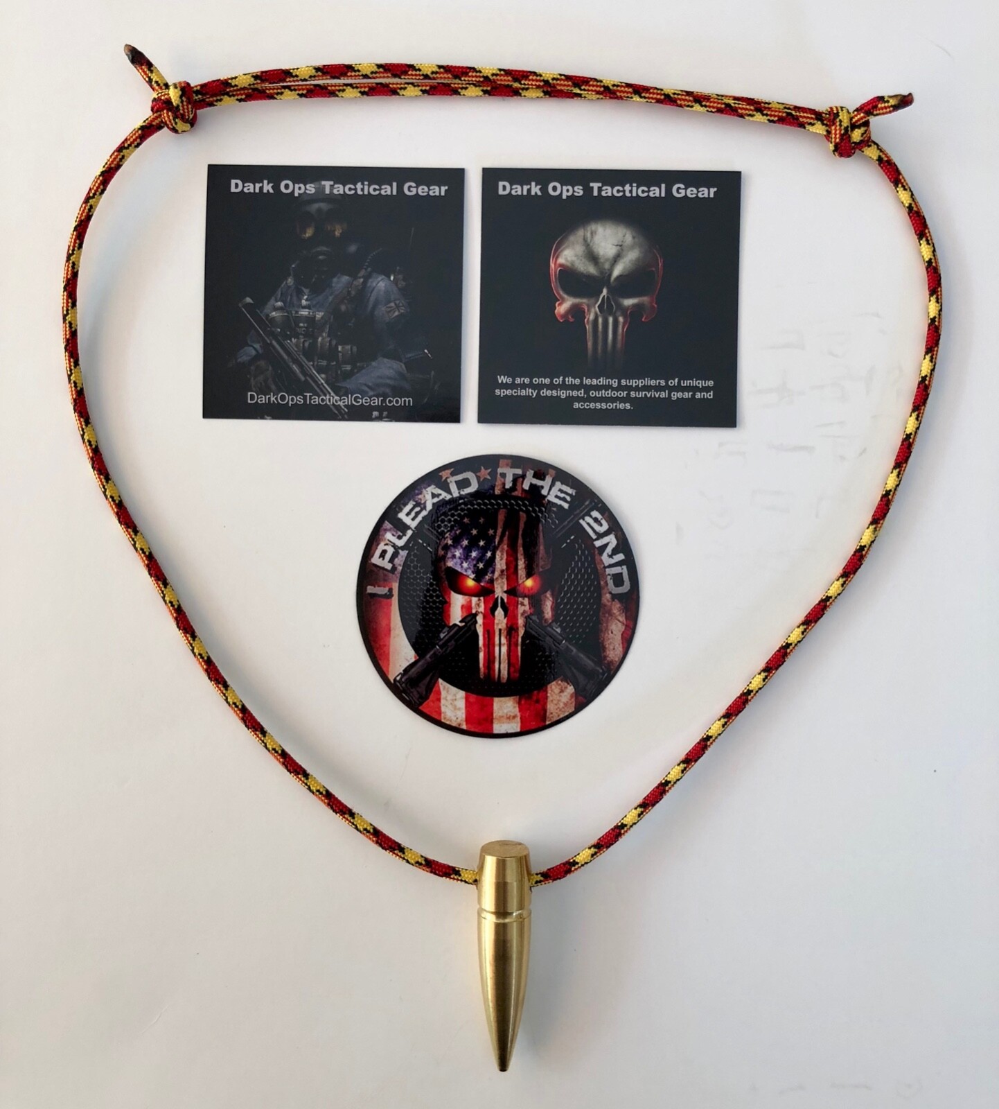 .50 Cal HOG TOOTH Sniper ..Brass ..Paracord ...Necklace ..+ 1 Decal  ..Marines