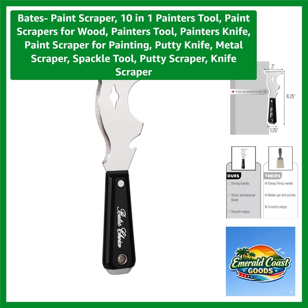 Complete Your Toolkit with Bates 10-in-1 Paint Scraper: Durable & Efficient