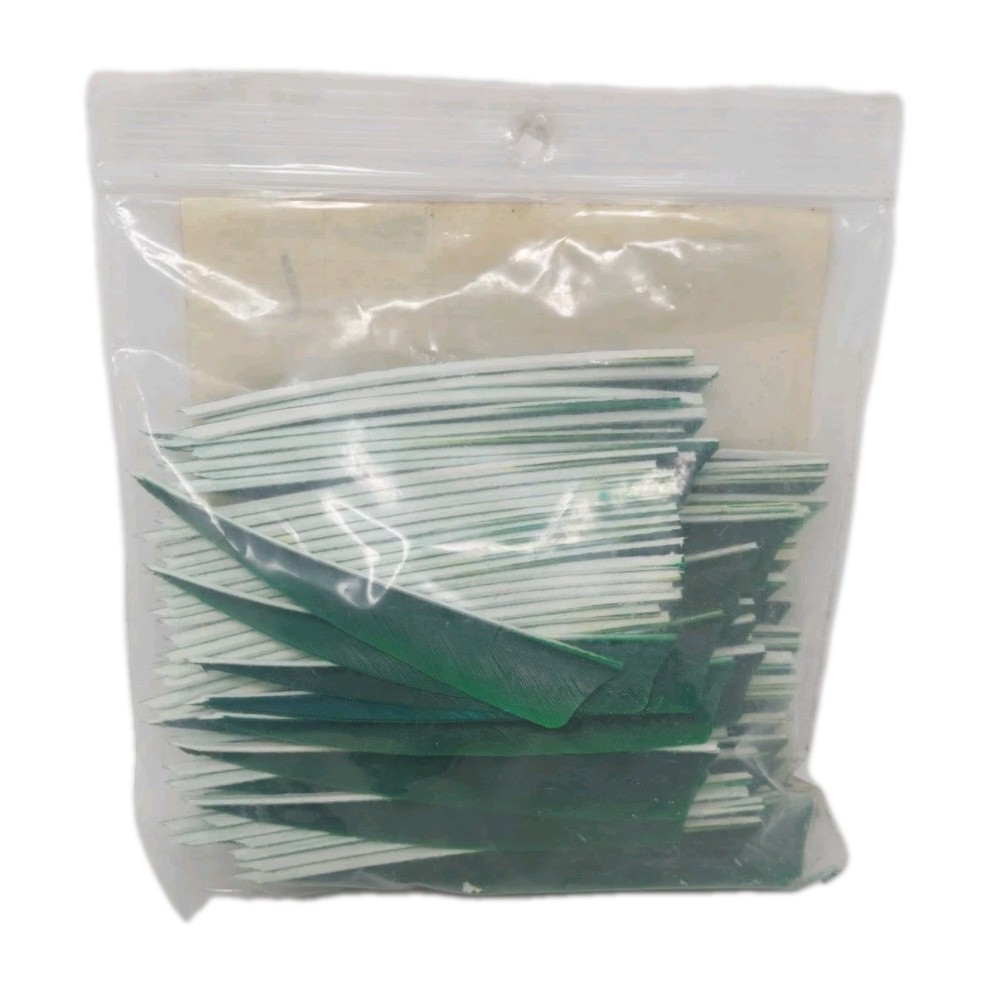100 Pack Gateway Feathers 4" Left Wing: Shield Forest Green 400LSSGN-100