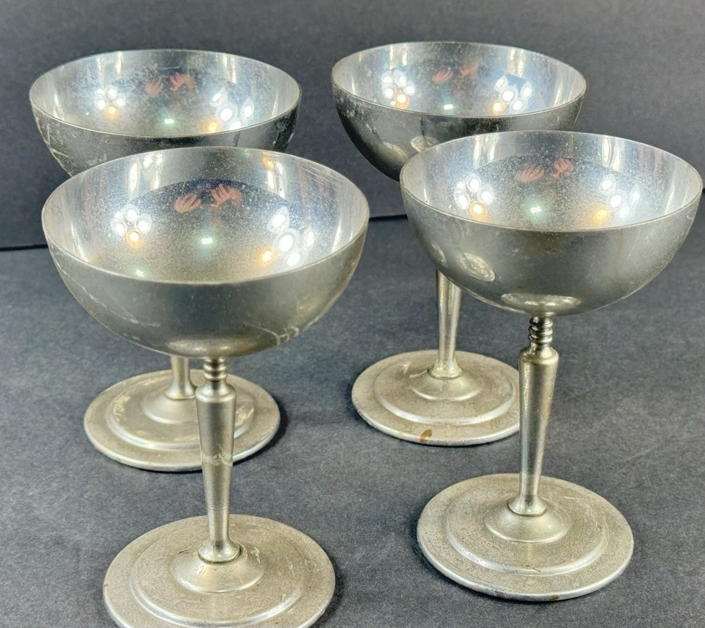 Vtg Metal Wine Cups