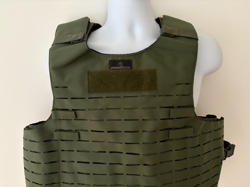 PROTECH UltraComp Armor Carrier Tactical Green Large Webless Laser Cut MOLLE