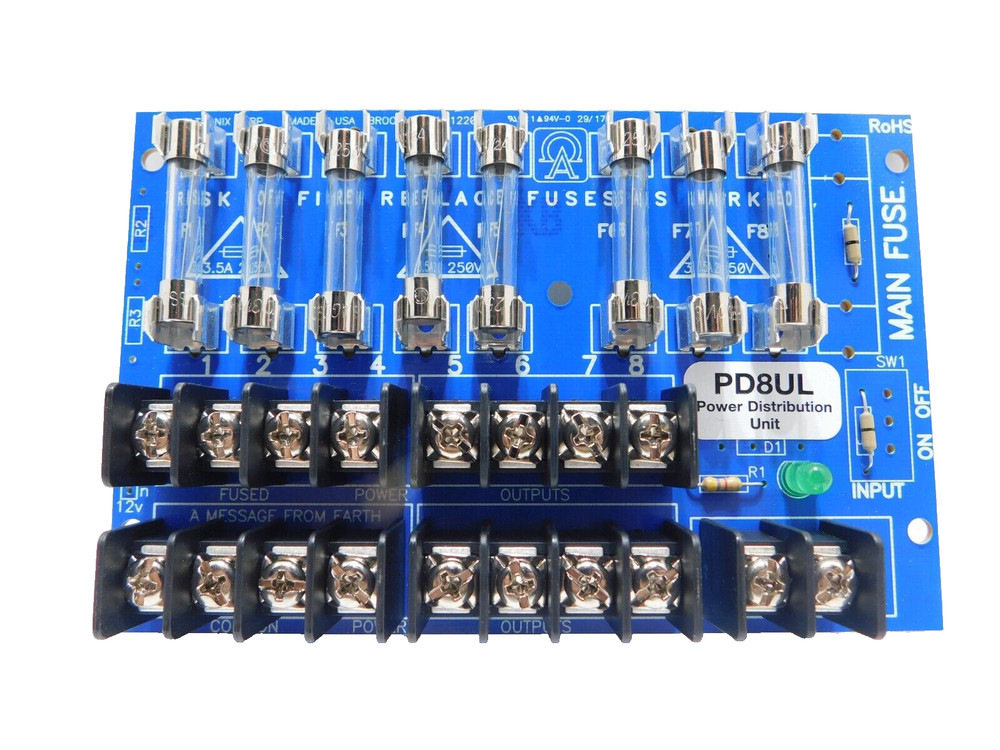 Altronix PD8UL Sub-Assembly Power Distribution Module w/8 Fuse Protected Outputs