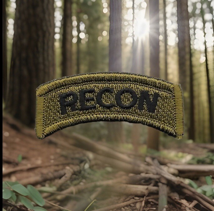 Olive Green Recon Tab Patch 1" x 2 1/4" Fits For VELCRO® BRAND Loop Fastener