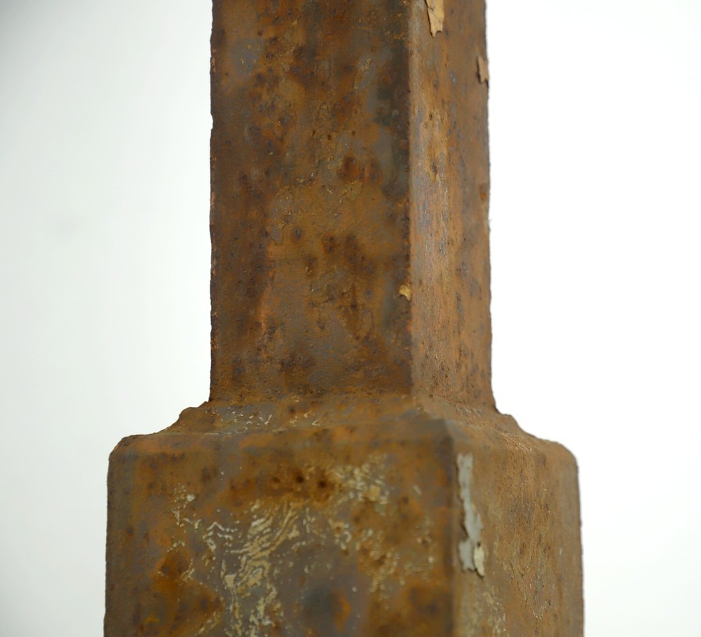 Reclaimed Arts & Crafts 5 ft Cast Iron Ball Finial Post
