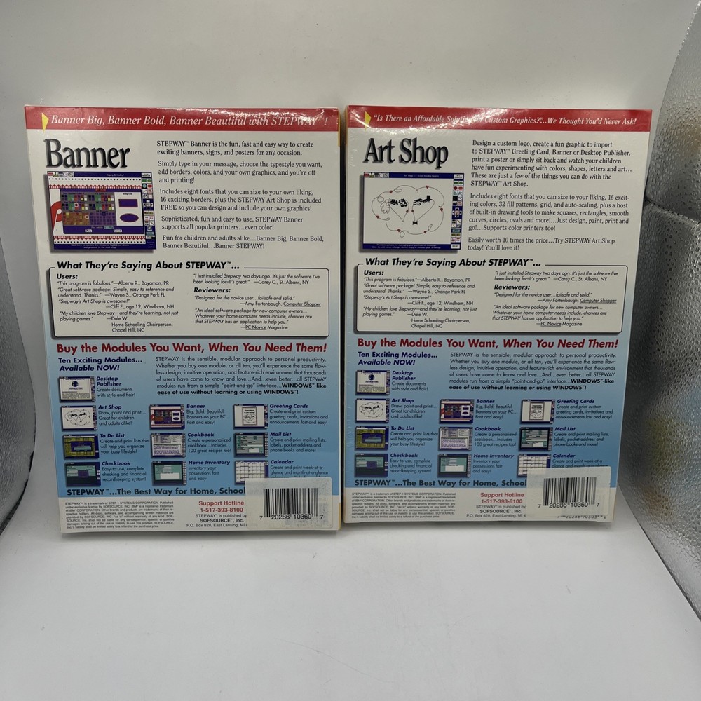 Vintage Lot Of 2 Sealed Creative Art Computer Software Programs 3 1/2" Disk