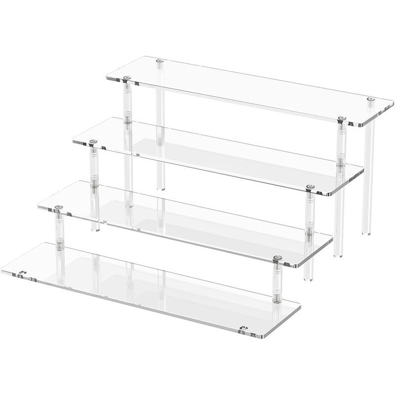 4 Tier Acrylic Display Riser Stand Clear Dessert Organizer Easy Assembly New