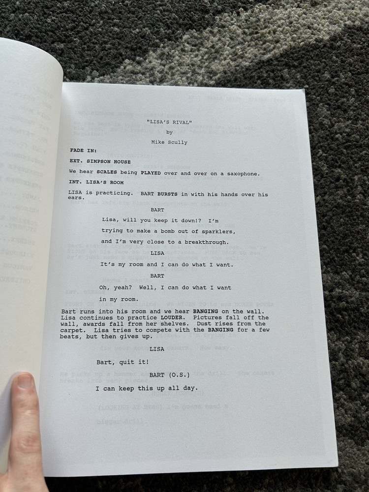 The Simpsons Lisa’s Rival Original Script 1993 S6 Ep 2 Animation