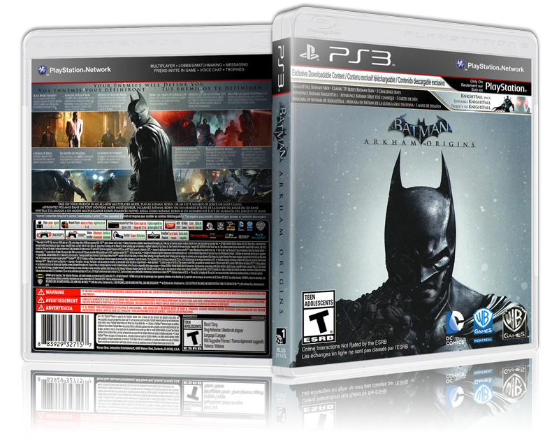 Batman: Arkham Orgins - Custom Replacement  PS3 Cover and Case. NO GAME!!
