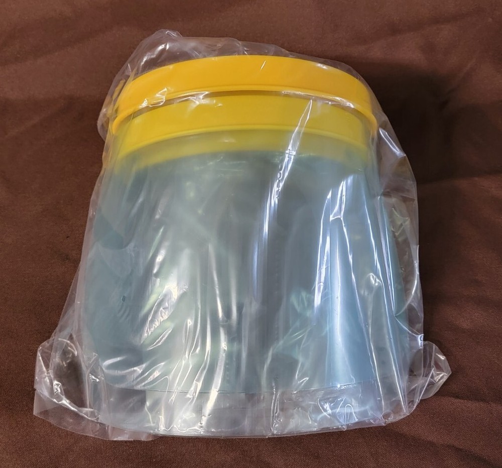 12 Full Face Shields Yellow HC F03 Fixed Bracket Clear Visor 8" x 12"