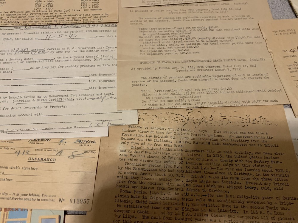 WWII ARMY TRANSPORT COMMAND PAPER LOT GROUP NORTH AFRICA 6TH FERRYING GROUP