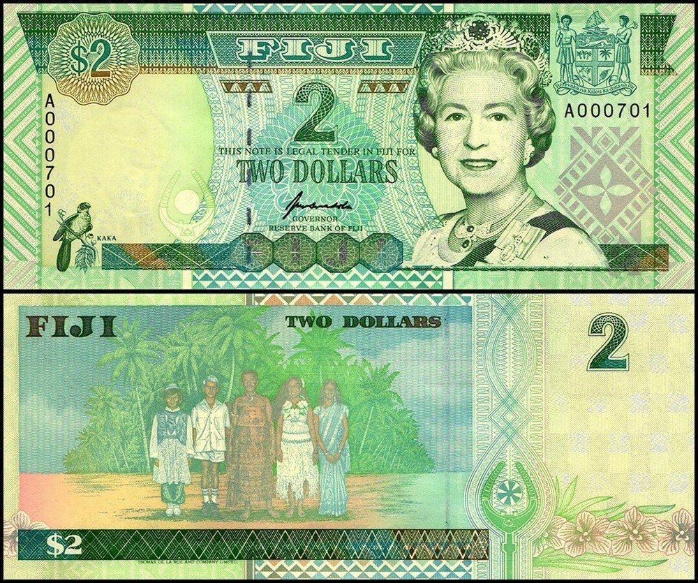 Fiji 2 Dollars, 1996 ND, P-96a, UNC