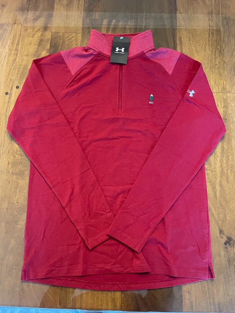 NWT MEN'S UNDER ARMOUR PULLOVER, SIZE: S, COLOR: RED HEATHER (N01)