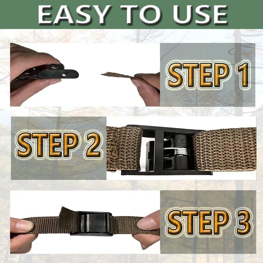 4 Pack Trail Game Camera Mount Tree Straps with Snap 185Cm/6Ft Foldable Nylon