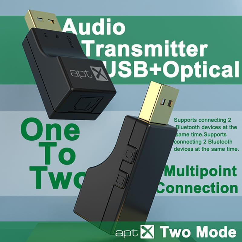 USB Optical Wireless Bluetooth Transmitter 2 in 1 Audio Transmitter Adapter Low
