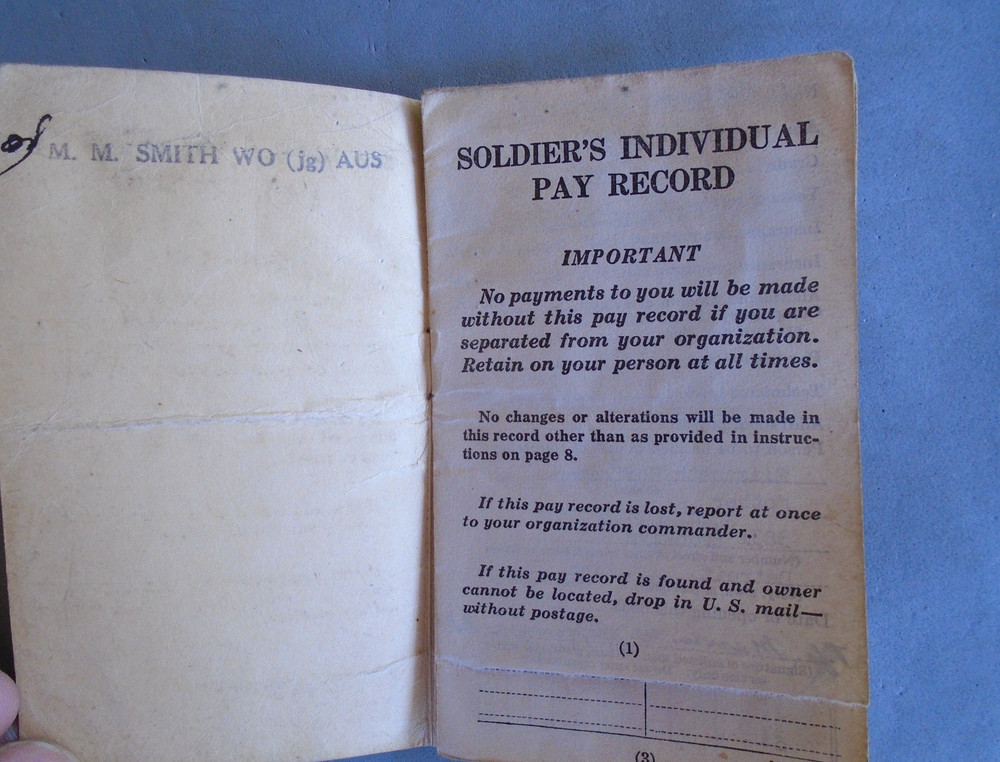 WWII soldier's individual pay record